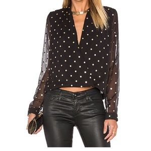 Lovers + Friends Metallic Polka Dot Top
